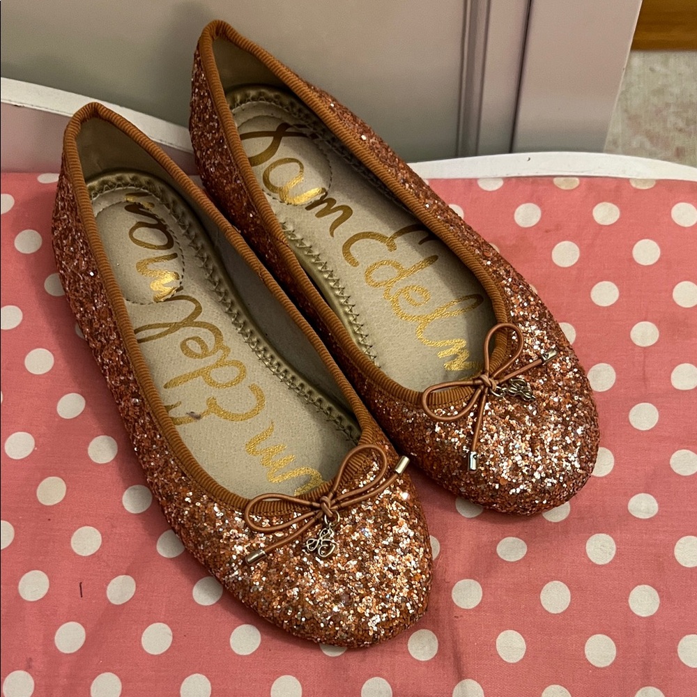 Sam Edelman kids Felicia flat Rose Gold size 13